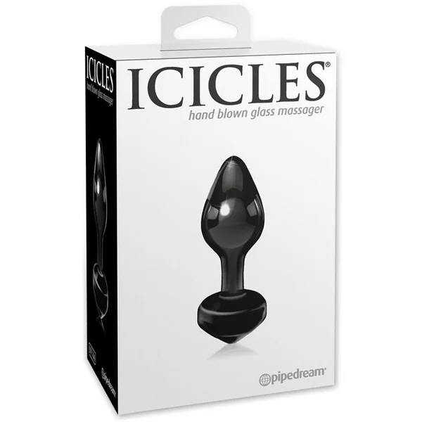 Icicles No. 44 Hand Blown Glass Butt Plug - Black