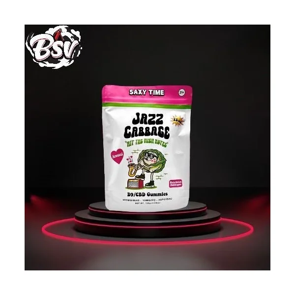 Jazz Cabbage CDB Gummies 20ct 300mg Bag Watermelon Bubblegum