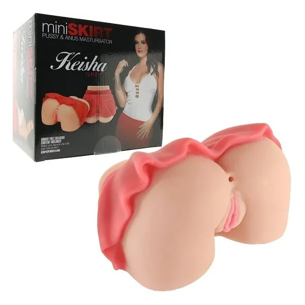 Keisha Grey Mini Skirt Pussy & Anus Masturbator