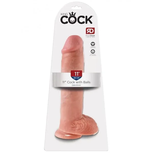 KING COCK 11″ /W BALLS FLESH