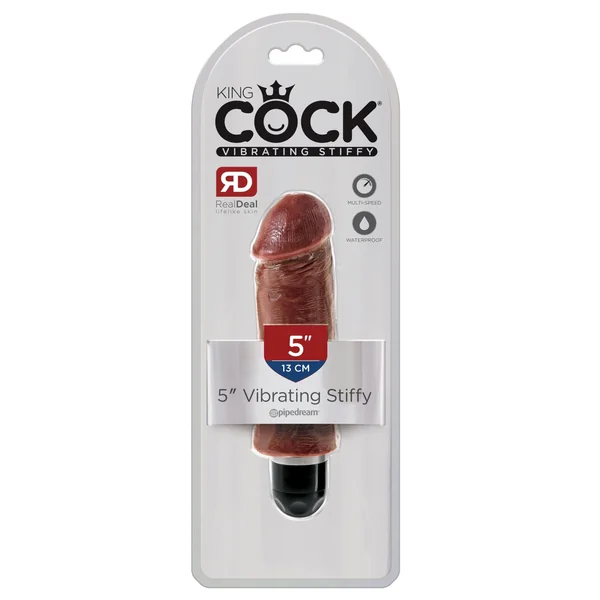 King Cock 5" Vibrating Stiffy Brown