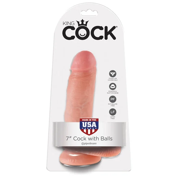 King Cock 7" Cock W-balls - Flesh