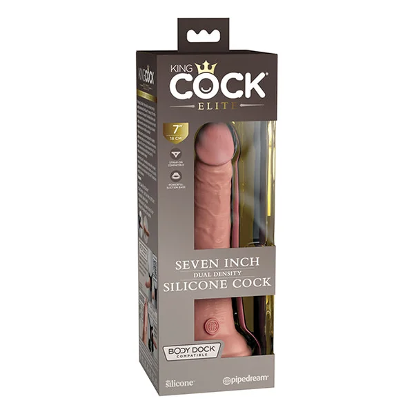 King Cock Elite 7" Dual Density Silicone Cock - Light