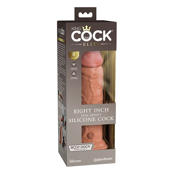 King Cock Elite 8" Dual Density Silicone Cock - Tan
