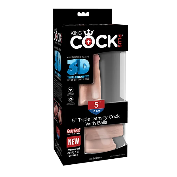 KING COCK PLUS 5 IN TRIPLE DENSITY COCK W/ BALLS LIGHT
