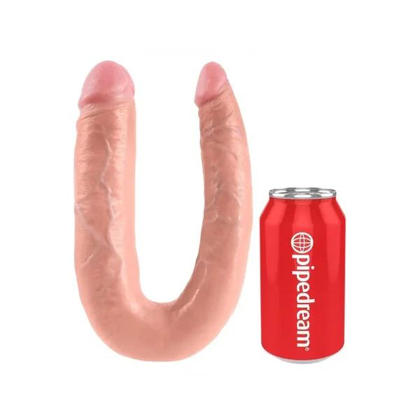 King Cock U-Shaped Large Double Trouble Dildo – Vanilla