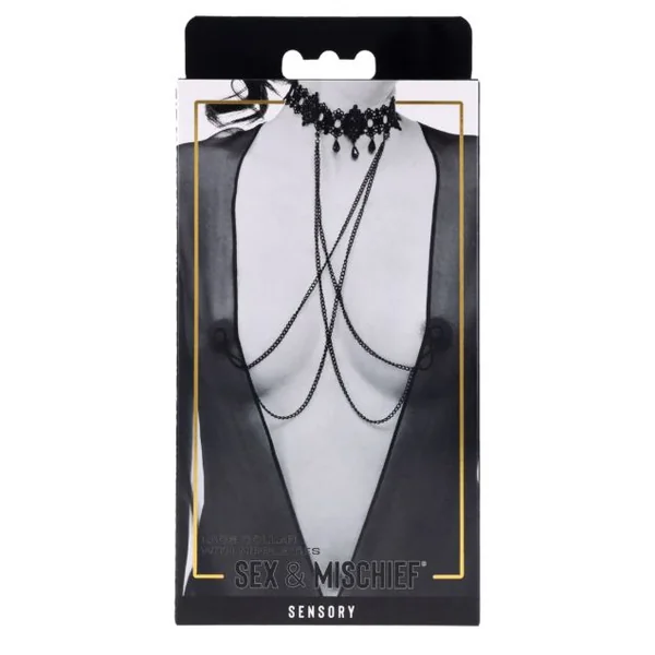 LACE COLLAR W/ NIPPLE TIES