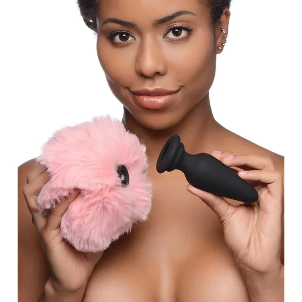 Large Anal Plug With Interchangeable Bunny Tail – Pink