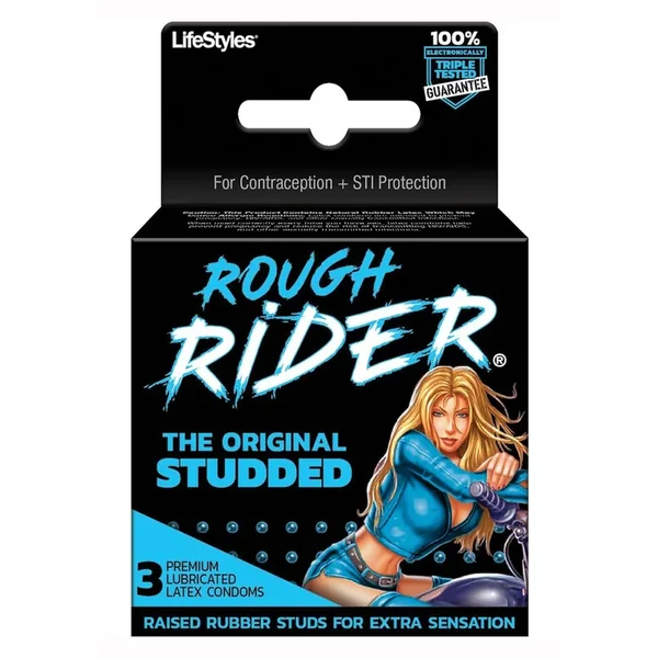 Lifestyles Rough Rider Original Studded 3`s Condoms Latex