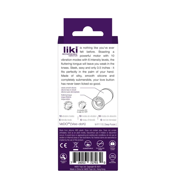 Liki Rechargeable Flicker Vibe - Deep Purple