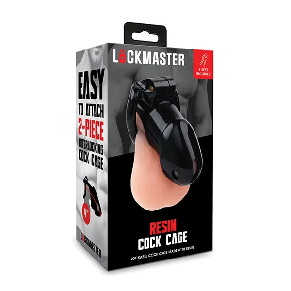 Lockmaster 4" Resin Cock Cage - Black