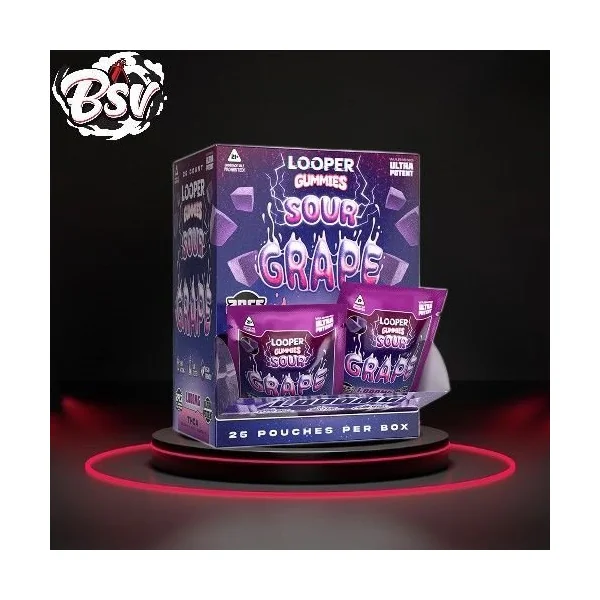 Looper THC-A Badder 2ct Gummies 25ct Display Sour Grape