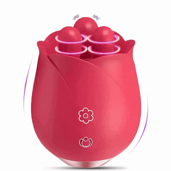 Lurevibe - S475 Three Pistils Tongue Kneading And Vibrating Rose Toy