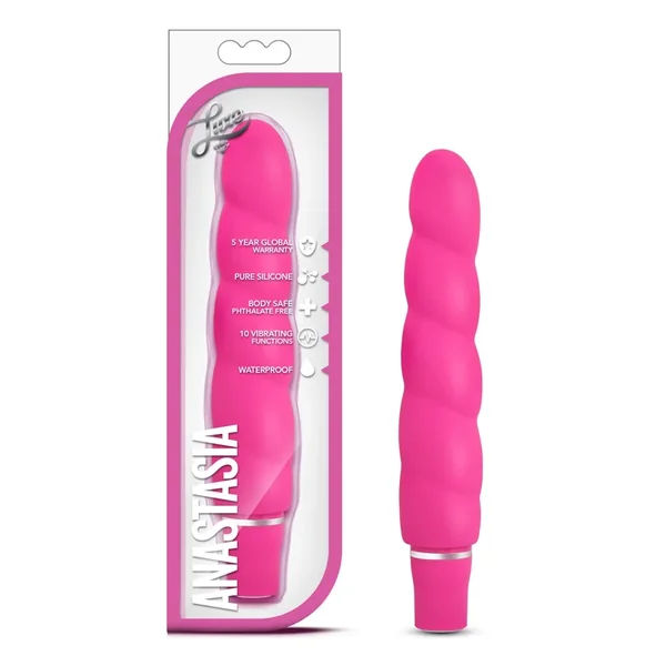 Luxe Anastasia Vibrator, 5.25″/13cm, Pink/Aqua/Blue