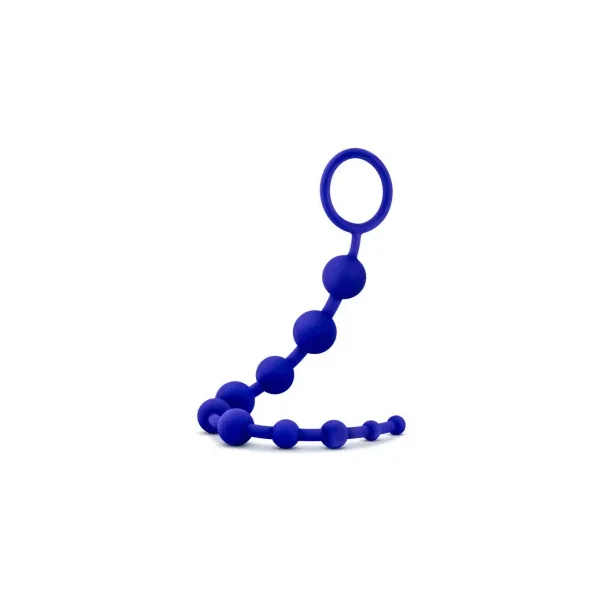 Luxe Silicone 10 Beads for Anal Play, Indigo