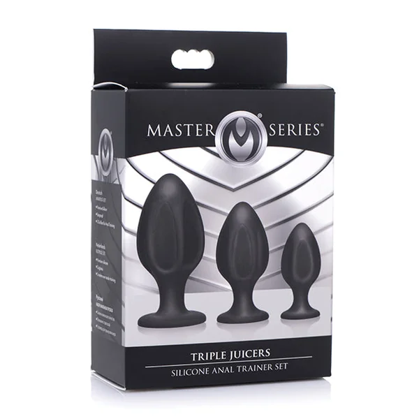 Master Series Triple Juicers Silicone Anal Trainer Set - Black