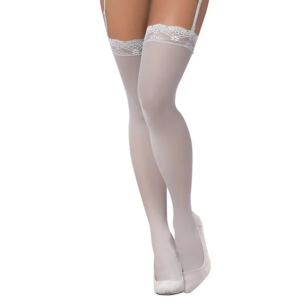 Mesh Thigh High Stockings Shoreline Grey O/s