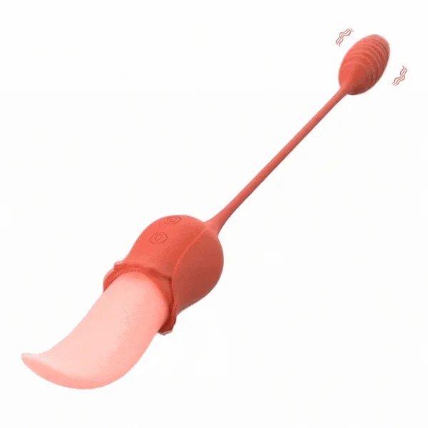 Mia 2-in-1 Upgraded Tongue-licking Rose Toy With Licking Bullet Vibrator