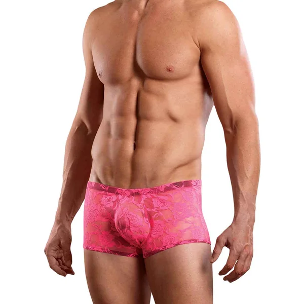 MINI SHORT NEON LACE HOT PINK LARGE