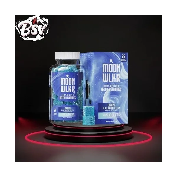Moon Wlkr Gummies Delta 8 25ct Europa (Blue Dream Raspberry)
