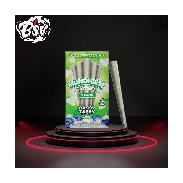 Munchies THC-A Pre-Rolls 5pk Gassy Taffy