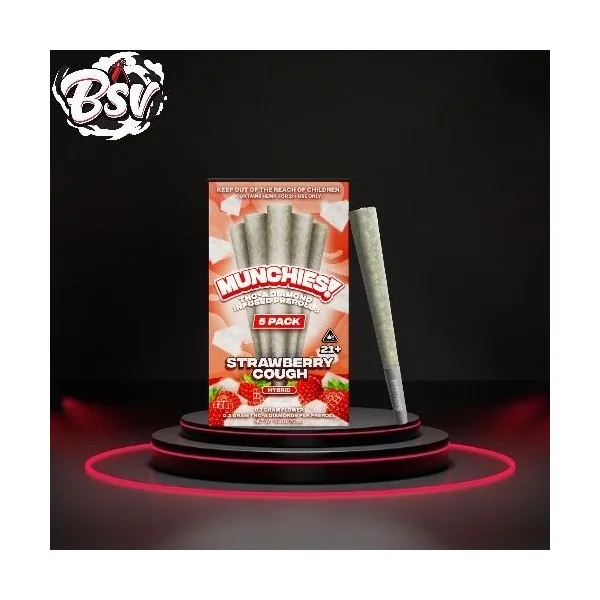 Munchies THC-A Pre-Rolls 5pk Strawberry Cough