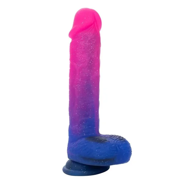Naughty Bits Ombre Hombre XL Rechargeable Silicone Vibrating Dildo – Multicolor