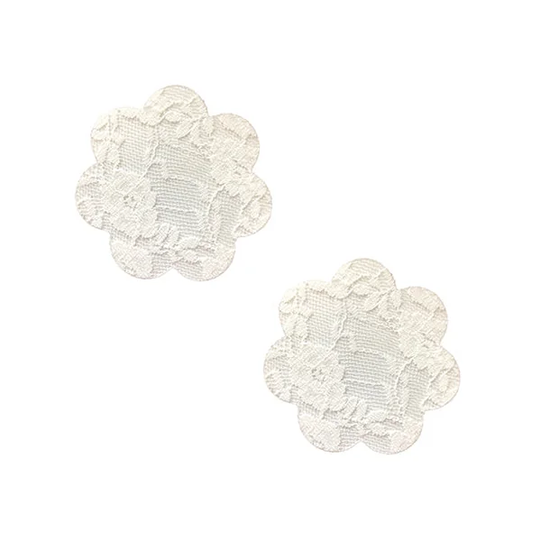 Neva Nude Lace Petal Flower Pasties - White O-s