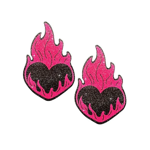 Nipztix Flaming Heart Glitter Pasties