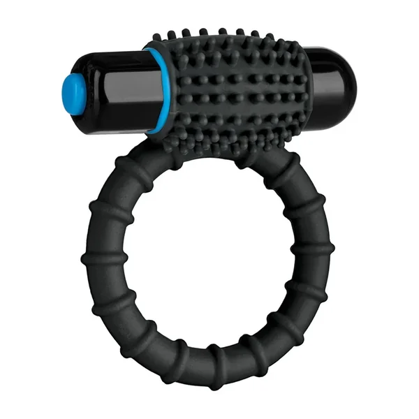 OptiMALE Silicone Vibrating Cock Ring with Bullet – Black