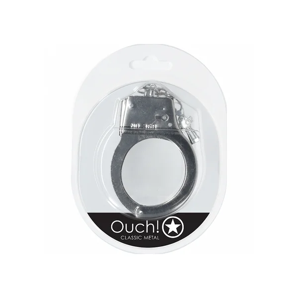 OUCH! CLASSIC METAL HANDCUFFS SILVER