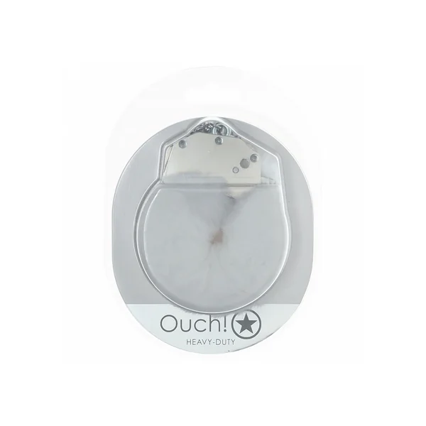 OUCH! HEAVY DUTY FLUFFY HANDCUFFS WHITE