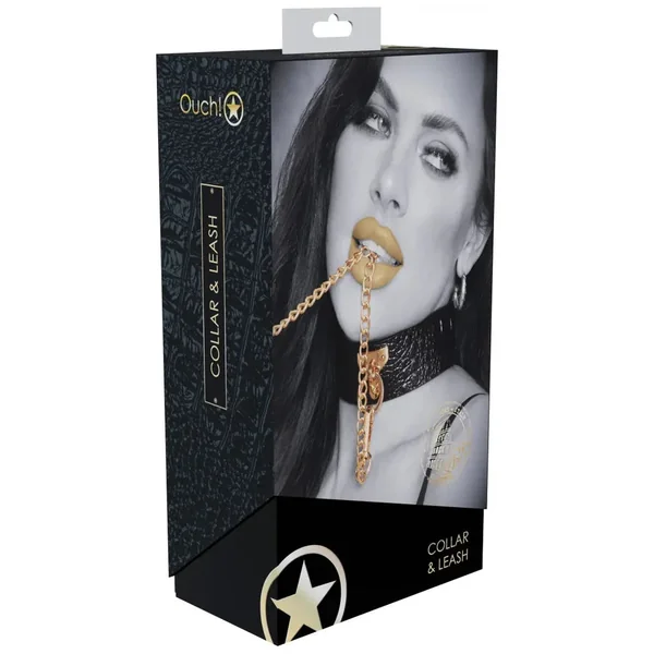 Ouch Rome Collection Collar with Leash by Shots