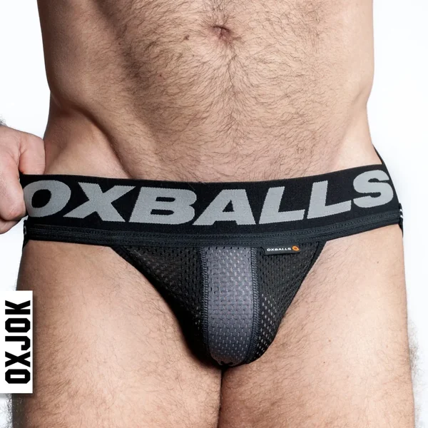 Oxballs Airmesh Upthrust Slider Strap Jock Tar Black Small