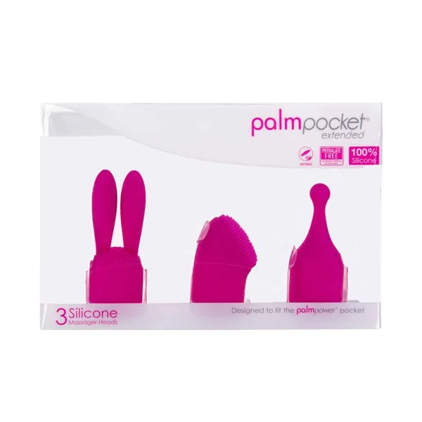 PALM POWER POCKET EXTENDED 3 SILICONE MASSAGER HEADS