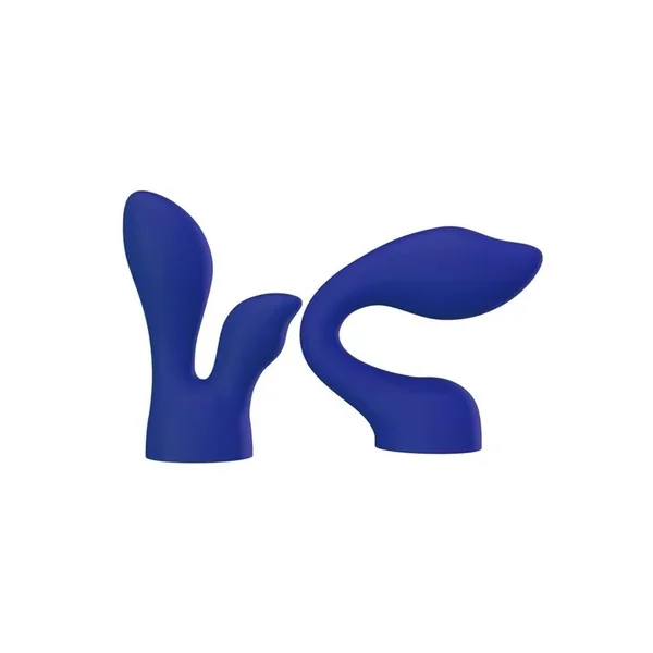 PalmSensual Accessories Silicone Massager Head Attachment (2 Per Pack) – Blue/Black