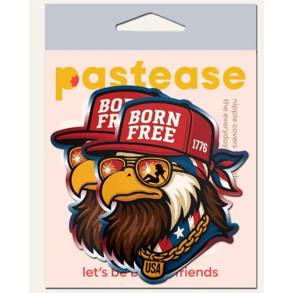 PASTEASE PATRIOTIC BORN FREE RED WHITE & BLUE A/GLORY NIPPL