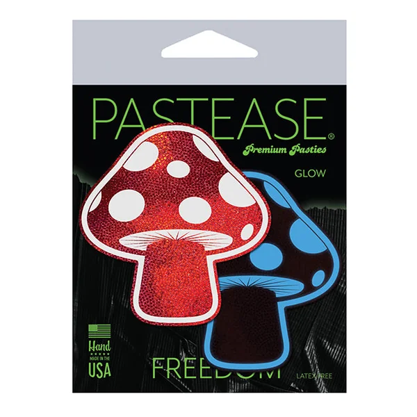 Pastease Premium Shiny Glow In The Dark Shroom - Red-white O-s