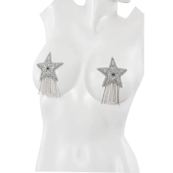 PASTIES METALLIC STAR W/ CHAIN TASSELS