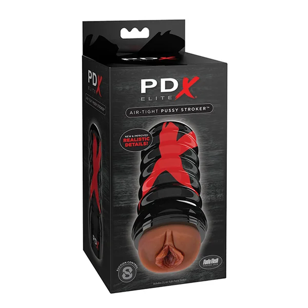 PDX ELITE AIR TIGHT PUSSY STROKER BROWN/BLACK