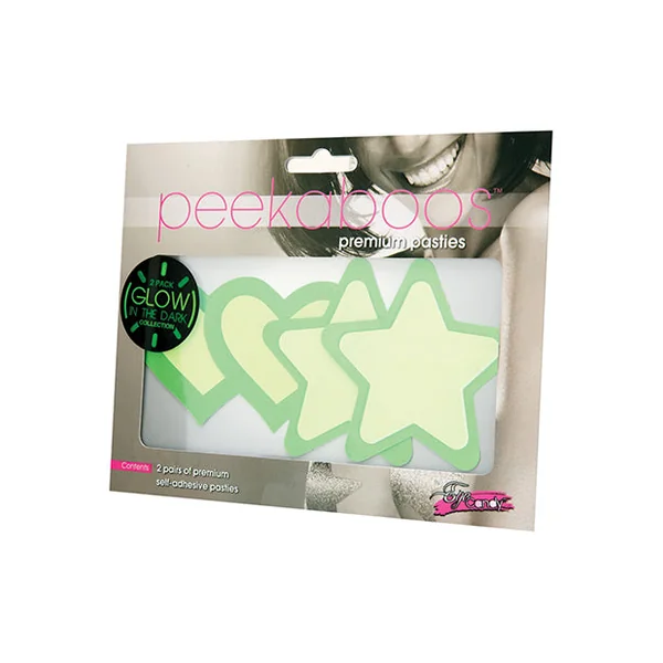 Peekaboos Glow In The Dark Hearts & Stars - 2 Pairs