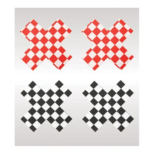 Peekaboos Off the Wall Checkered Pasties – 2 Pairs 1 Black/1 Red
