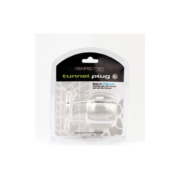 Perfect Fit Tunnel Butt Plug, Large, Black/Clear