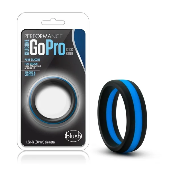 Performance - Silicone Go Pro Cock Ring - Black-blue-black