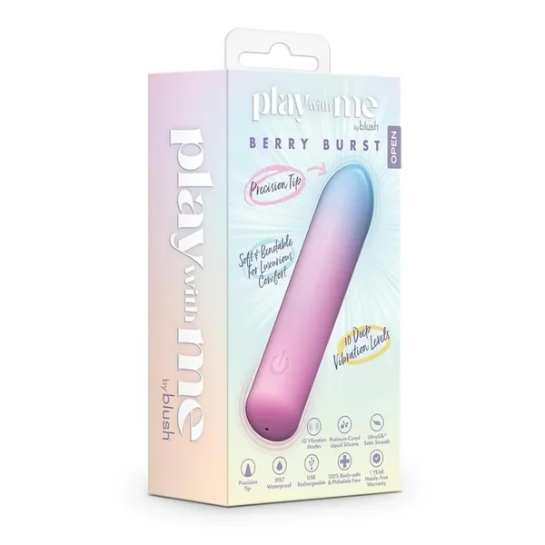 Play With Me Berry Burst Rechargeable Silicone Bullet