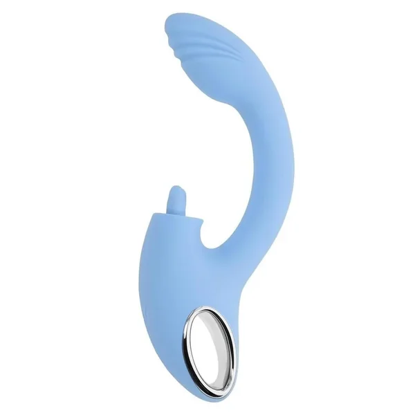 Playboy Sapphire Sky Rechargeable Silicone Dual Vibrator – Blue