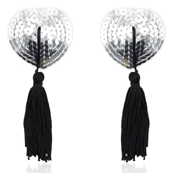 Poison Rose - Heart Shaped Nipple Covers With Tassels