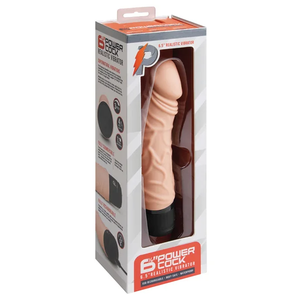 Powercocks 6.5" Realistic Vibrator - Nude