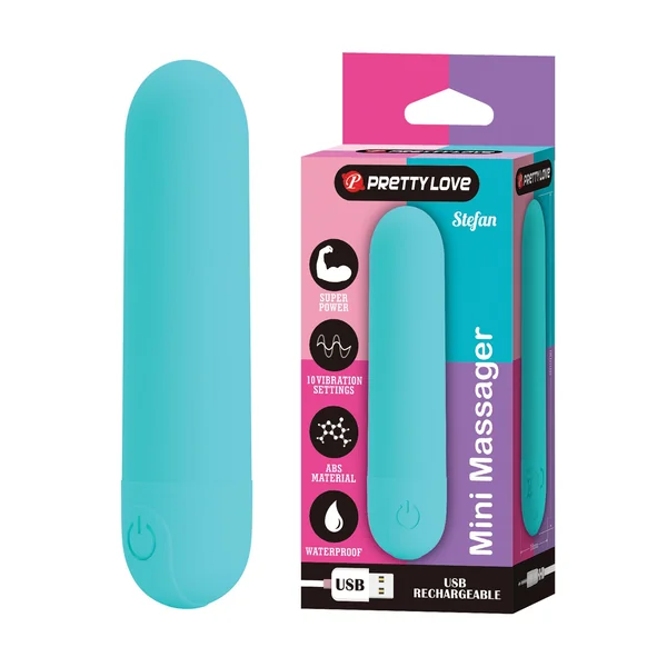 Pretty Love Stefan Mini Massager Bullet - Aqua