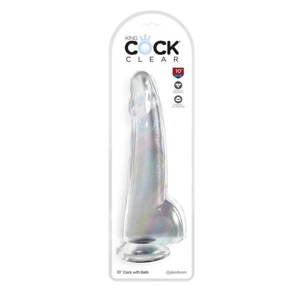 Products King Cock 10″ With Balls Clear